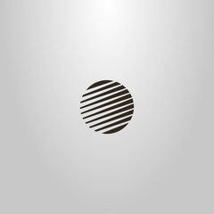 black and white simple vector negative space round sign with diagonal stripes