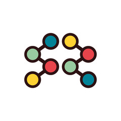 Atom chain icon logo design vector template