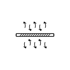 Breathable black icon. Element of row material icon for website design and development