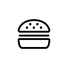 Burger icon vector. A thin line sign. Isolated contour symbol illustration