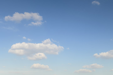 Naklejka na ściany i meble bright blue sky with white clouds