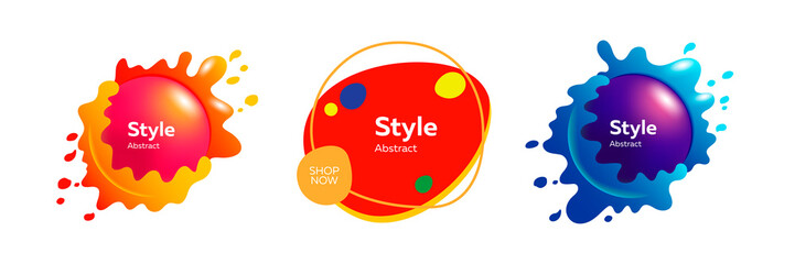 Modern composition of abstract blobs for card background. Design template for logo, flyer or presentation. Abstract form dynamic composition. Modern style vector illustration