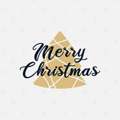 Obraz premium Merry Christmas season graphic print, t shirt design for xmas party. Holiday decor with tree and texts - Merry Christmas. Stock isolated