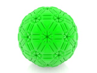 Green abstract ball on white