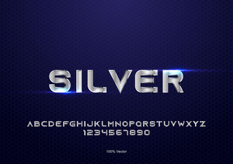 Silver text effect with texture decoration