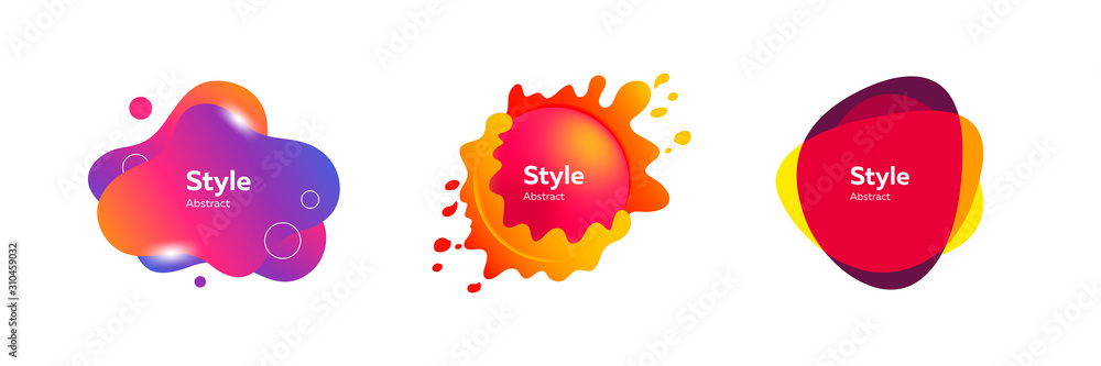 Poster set of trendy abstract geometric shapes. design template for logo, flyer or presentation. abstract f