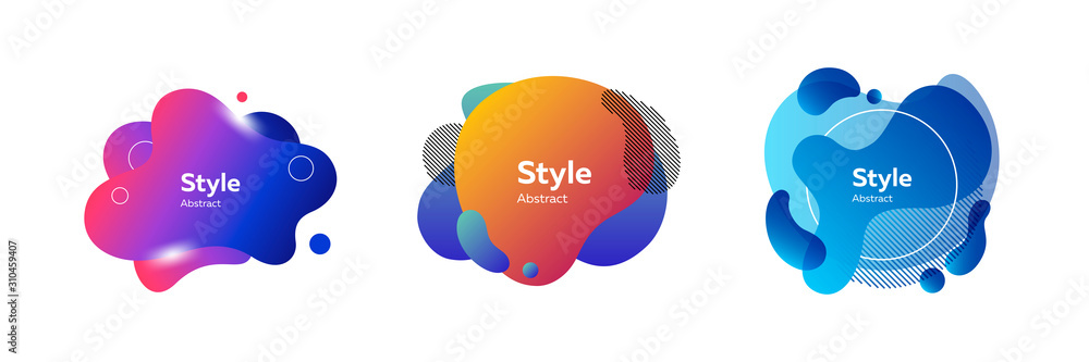 Poster set of unique abstract graphic shapes. design template for logo, flyer or presentation. abstract for