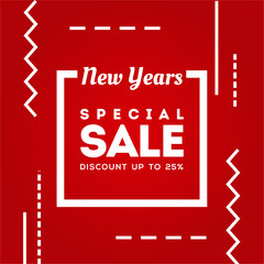 New Years Shopping Day Vector Design Template
