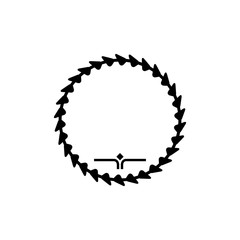 Obraz premium Decorative wreath glyph icon and ring element
