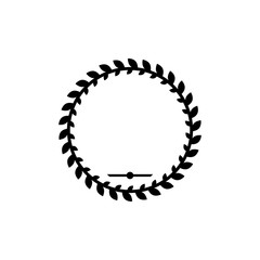 Laurel wreath glyph icon and leaves in ring sign