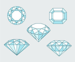 diamond vector set