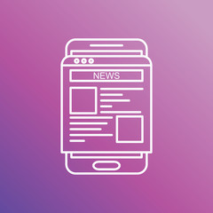Reading news on smartphone. Online newspaper website opened in mobile browser on smart phone. News app, online media.