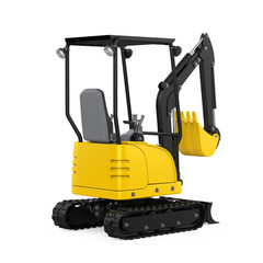Mini Excavator Isolated
