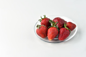 Juicy strawberry on white background