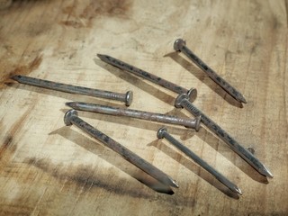 set of old tools on white background