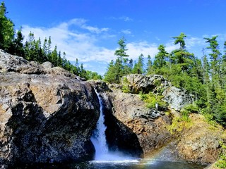 waterfall in mountains