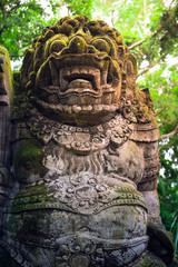 Scary ancient Balinese stone statue