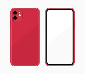 Realistic smartphone mockup. Cellphone frame with blank display. Vector mobile device concept