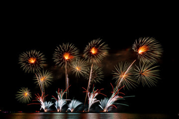 Fireworks light up the sky