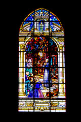 Auray. Vitrail de l'église Saint-Gildas. Morbihan. Bretagne	