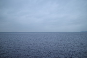 Gulf of Finland coast on a winter evening city with lights