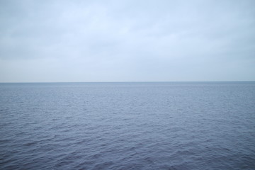 Gulf of Finland coast on a winter evening city with lights