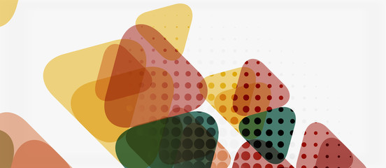 Banner with multicolored mosaic triangle geometric design on white background. Abstract texture. Vector illustration design template.