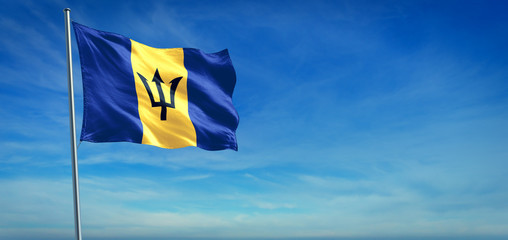 The National flag of Barbados - obrazy, fototapety, plakaty