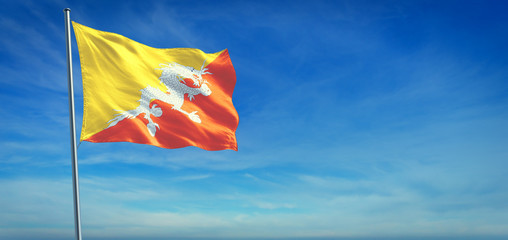 The National flag of Bhutan