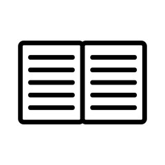 Notebook for entries icon vector. A thin line sign. Isolated contour symbol illustration