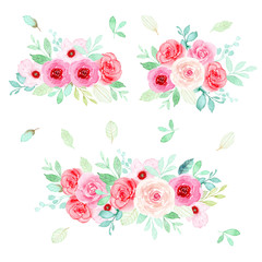  watercolor floral arrangement collection
