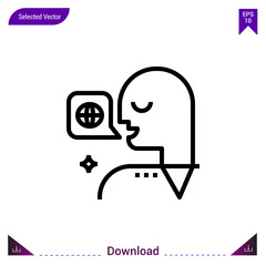 translator icon vector . Best modern, simple, isolated, application ,job-resume icons, logo, flat icon for website design or mobile applications, UI / UX design vector format