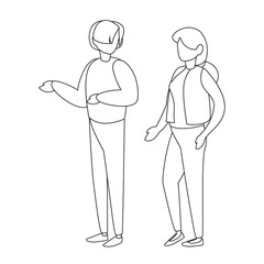 Isolated woman and man avatar vector design