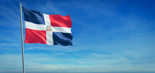 Fototapeta na wymiar The National flag of Dominican Republic