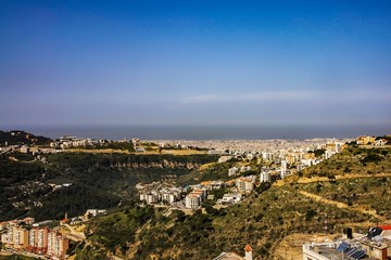 View over Beirut and the Mediterranean sea from the hills
