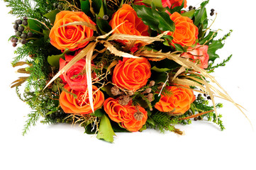 Bouquet of Red Rose with white background