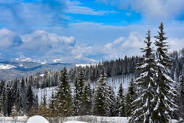 Winter landscape in South Austria Carinthia