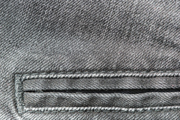 Black jeans texture close up. Abstract denim background