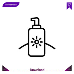 sun-cream icon vector . Best modern, simple, isolated, application ,seasons icons, logo, flat icon for website design or mobile applications, UI / UX design vector format
