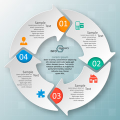 Abstract 3D Paper Infographics. Business template .Vector illustration