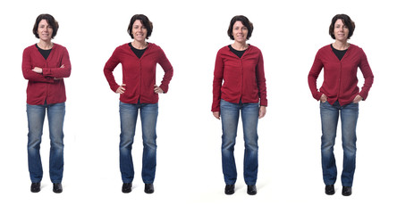 Fototapeta premium full portrait of a woman on white background