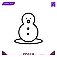 snowman icon vector . Best modern, simple, isolated, application ,seasons icons, logo, flat icon for website design or mobile applications, UI / UX design vector format
