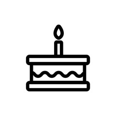 Festive cake icon vector. A thin line sign. Isolated contour symbol illustration