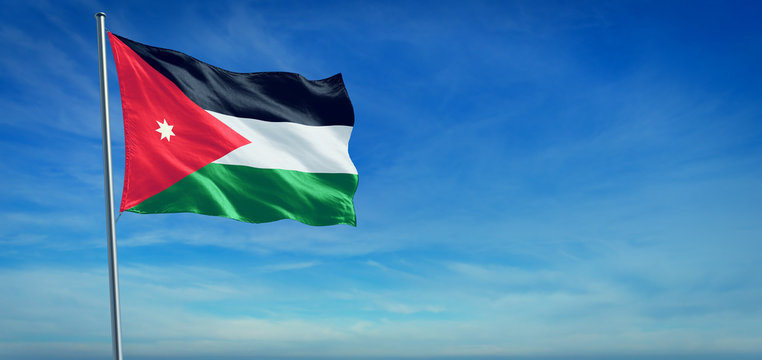 The National flag of Jordan