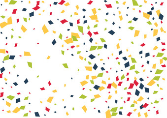 Festive color rectangle confetti background. Abstract frame confetti texture for holiday, postcard, poster, website, carnivals, birthday and children's parties. Cover confetti mock-up. Wedding card