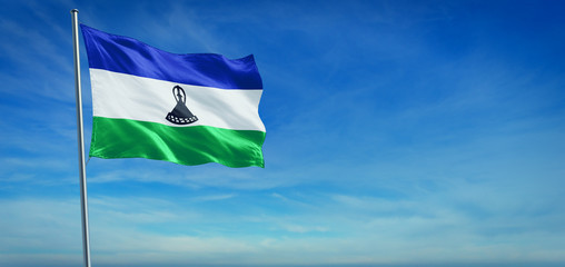 The National flag of Lesotho