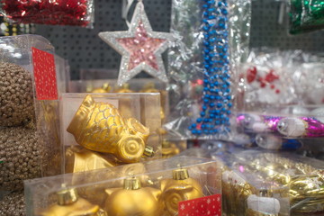 Christmas toys in the boxes for the new year