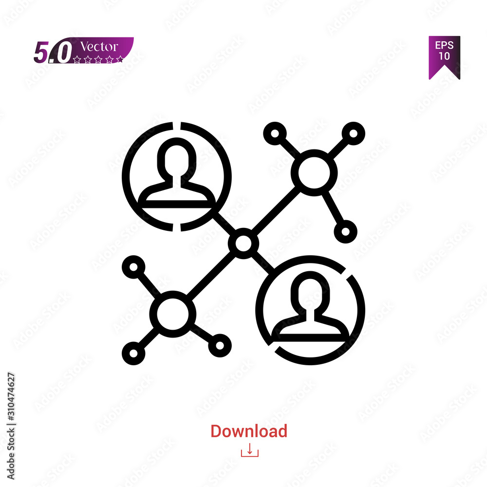 Poster outline networking icon. networking icon vector isolated on white background. graphic design, materi