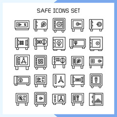 Obraz na płótnie Canvas safe icons set line vector