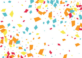 Festive color rectangle confetti background. Abstract frame confetti texture for holiday, postcard, poster, website, carnivals, birthday and children's parties. Cover confetti mock-up. Wedding card
